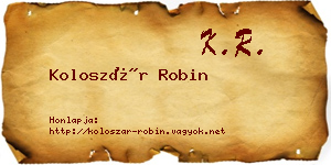 Koloszár Robin névjegykártya